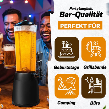4.0L beer column tap tower cult beer tower drink column beverage dispenser beverage column with 1.3L ice cooling (black)