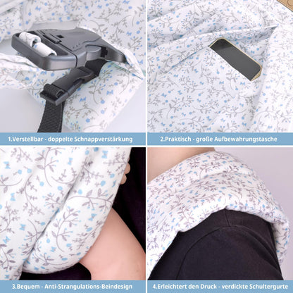 vrbabies Baby Carrier, Baby Wrap Front Carrier for newborns to toddlers, New upgraded adjustable baby carrier on one shoulder for babies 0-24 months up to 40 lbs (Small blue flower)