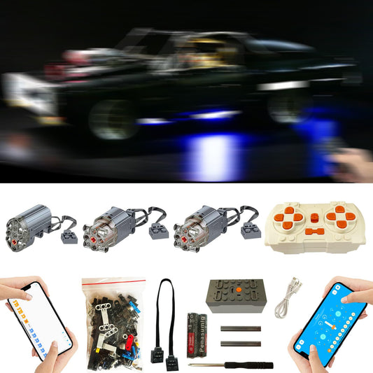 Great motor, remote control, and lighting upgrade accessories for Lego 42111 Technic Dom's Dodge Charger. Compatible with Lego 42111 building blocks model (model not included).
