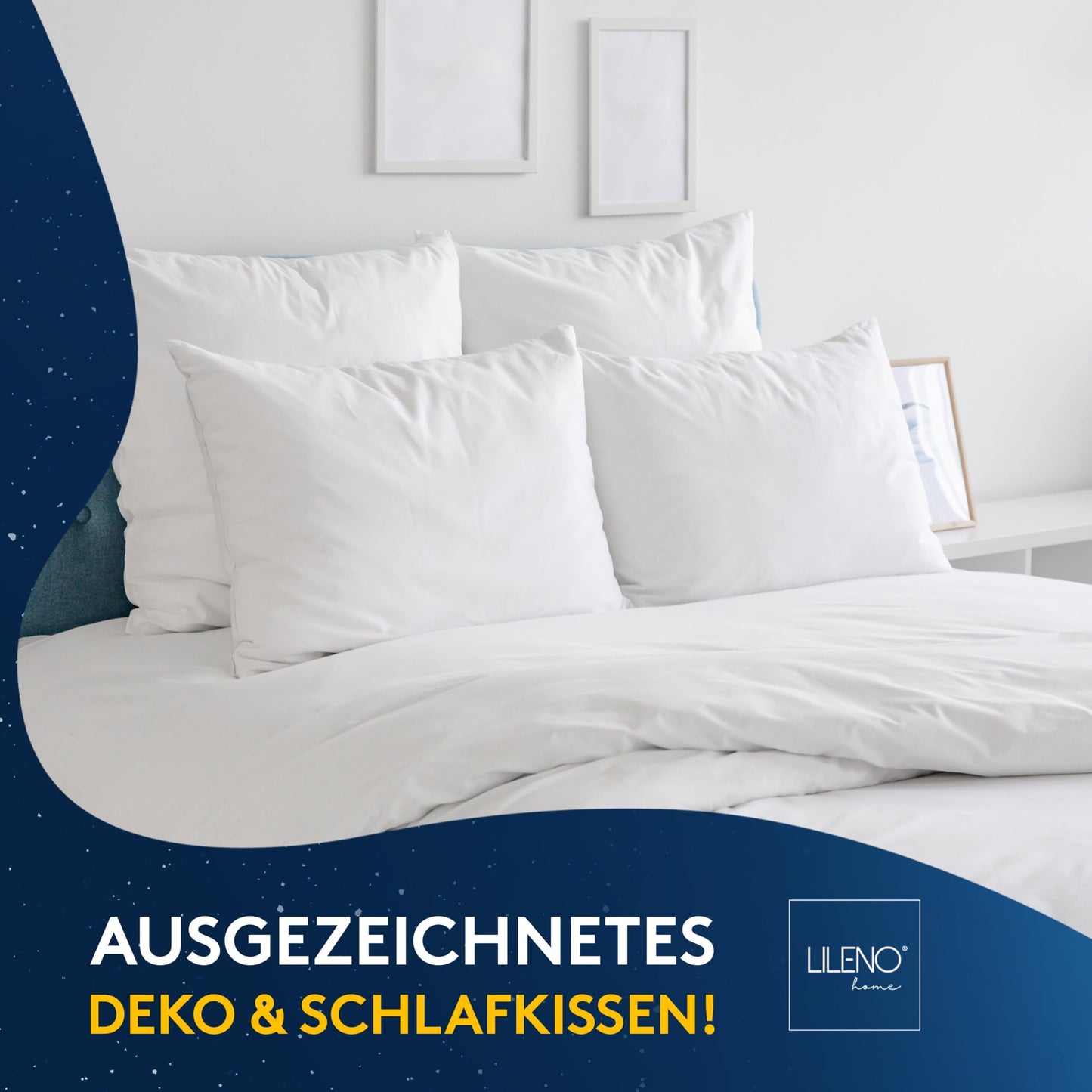 LILENO HOME 4 pack pillow filling 70x90 cm - 40°C washable inner cushion suitable for allergy sufferers - Polyester pillow insert for couch pillows, sofa pillows, throw pillows, and bed pillows.