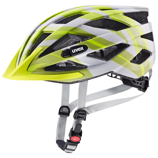 uvex air Wing cc - Lightweight all-round helmet for men and women - individual size adjustment - upgradeable with LED light - Grey-Lime matte - 56-60 cm