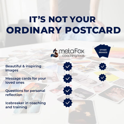 metaFox 'Positive Psychology' - For Coaching and Therapy - Inspirational and Mindfulness Cards, Positive Affirmations for Coaching, Motivational Postcards