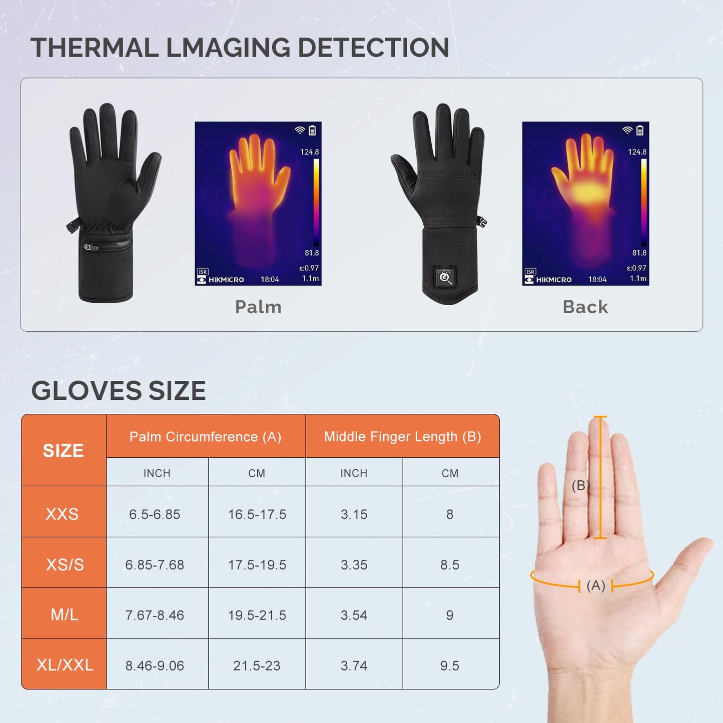 Electric heated gloves for men and women, rechargeable heated winter gloves for outdoor biking, motorcycling, skiing, snowboarding, and hunting.
