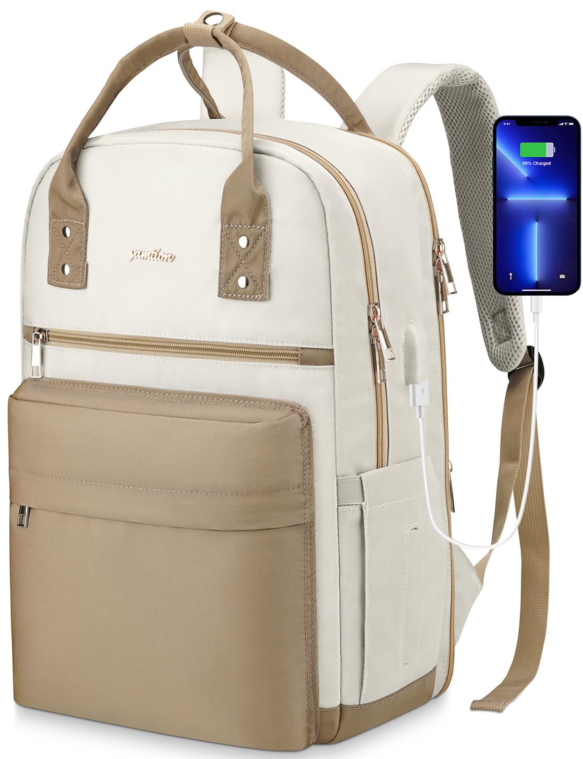YAMTION Backpack Laptop Women 17.3 Inch, School Backpack Girls Teenager School Bag Women for School Uni Travel Study, Laptop Backpack Gifts for Educators Teachers Business