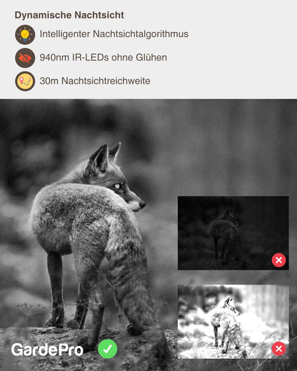 GardePro A5 trail camera 64MP 1296P H.264 video, wildlife camera with motion detector night vision up to 30m, no-glow infrared wildlife camera outdoor waterproof animal camera