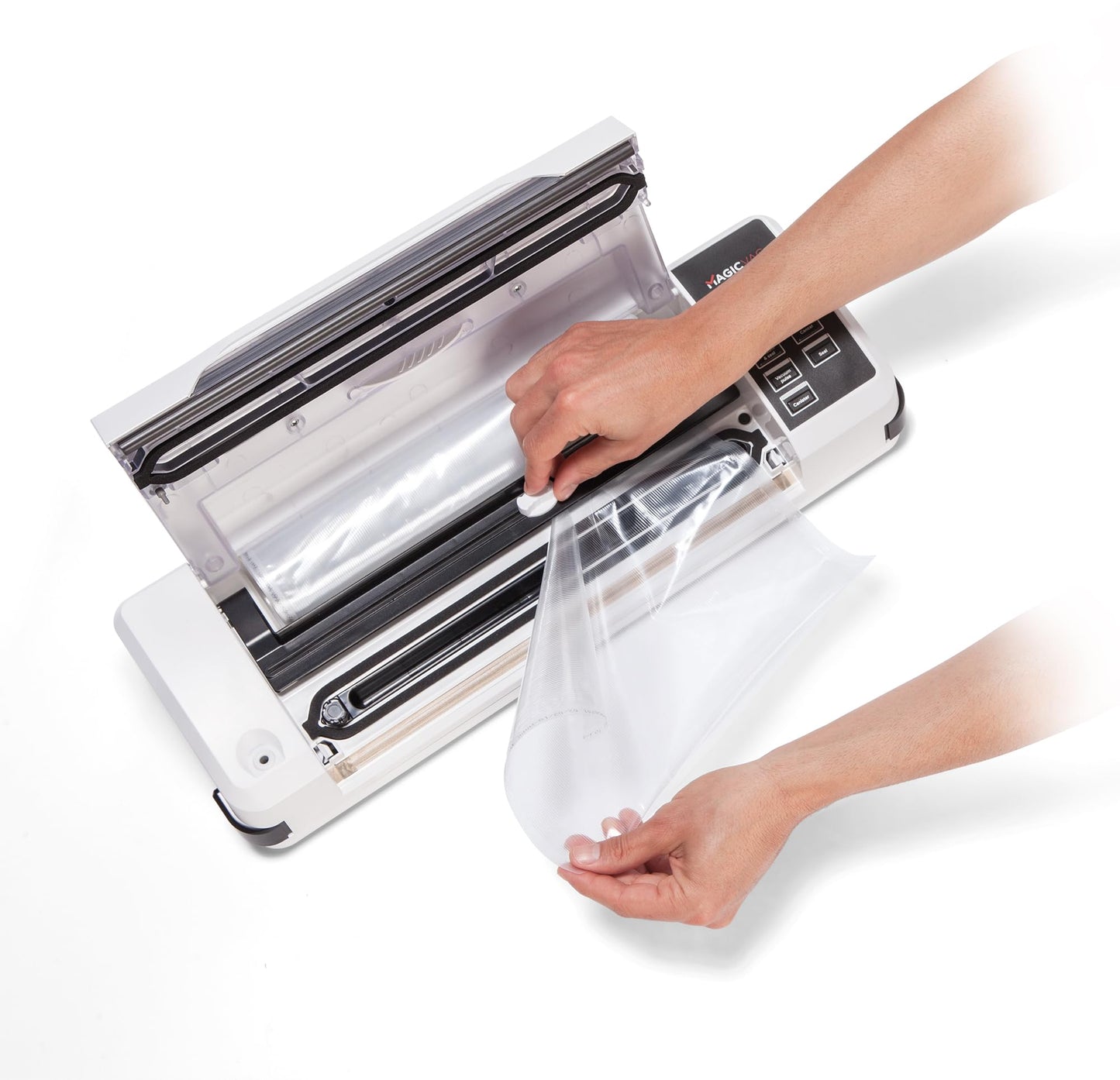 Magic Vac, Champion, Professional multifunctional food vacuum machine, for vacuum bags and cooking, with high-performance motor and food vacuum kit, Patented, Made in Italy.