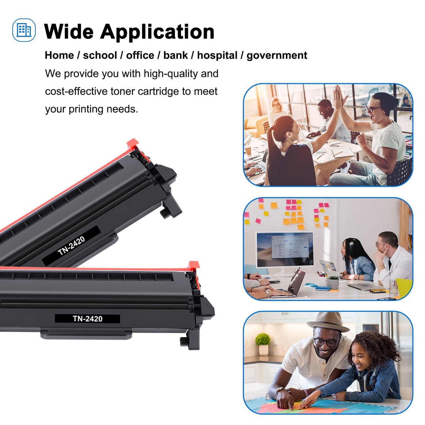 Toner Cartridge TN2420 TN-2420 TN-2410 TN2410 compatible with Brother MFC-L2710DW HL-L2350DW MFC-L2710DN DCP-L2530DW HL-L2310D MFC-L2750DW DCP-L2510D MFC-L2730DW HL-L2375DW DCP-L2550DN TN 2420 Tray