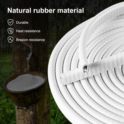 10M Car Door Edge Guard, Car Rubber Seal Strip Edge Protection, U-Shape Rubber Edge Guard Window Seal Rubber Profile Suitable for Most Cars (White)