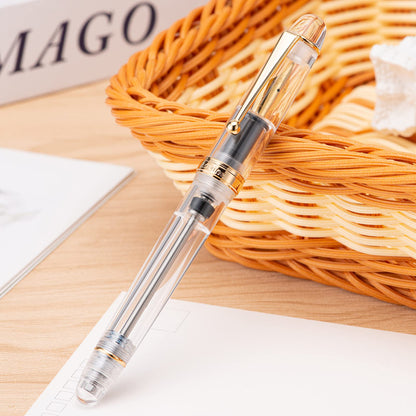 Asvine V126 vacuum filler fountain pen Medium nib Transparent acrylic Clear Large capacity filler with gift box