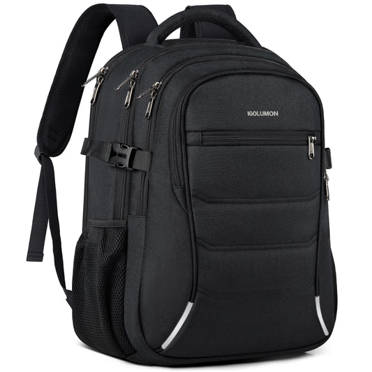 IGOLUMON backpack for men and women, large waterproof school backpack for teenagers, 15.6 inch laptop backpack for men, travel backpack for school, work, and business, carry-on luggage for planes.