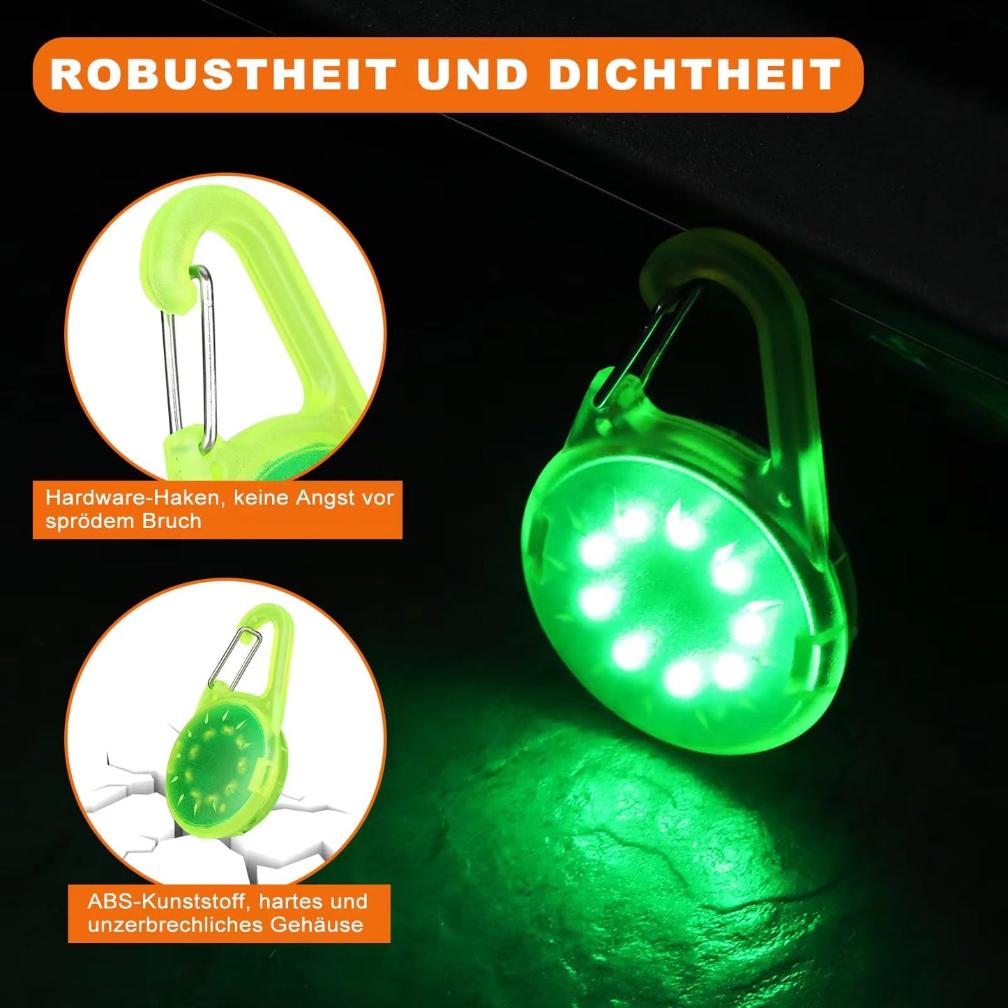 ZLCBBD LED Blink light for kids - USB rechargeable reflector light for school bags, safety light attachment for hiking, running, jogging, pet backpack, clothing Green