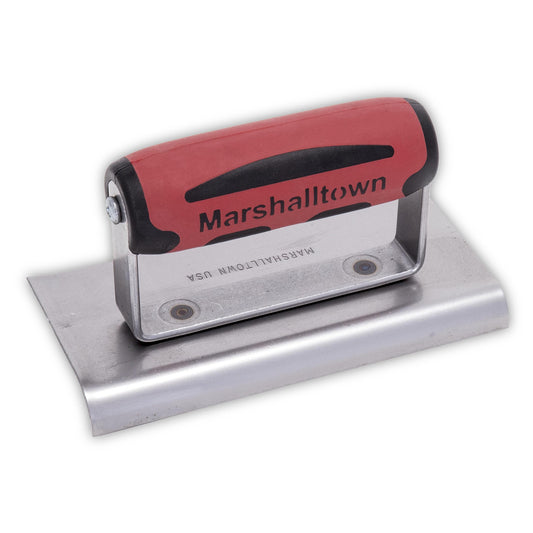 6 x 3 inch brick trowel - 1 curved/1 straight end 3/8R, 1/2L - DuraSoft handle