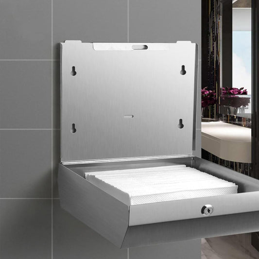NiceMe paper towel dispenser, stainless steel towel dispenser lockable, wall-mounted tissue dispenser, suitable for Z-fold paper towels, accommodates 250-400 sheets.