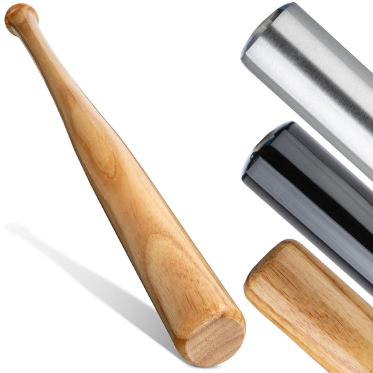 HEROESWORK Baseball bat made of wood or aluminum - Solidly crafted (wood), Non-slip grip 31 inches