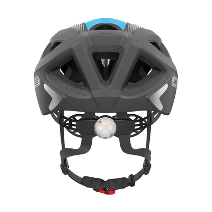 ABUS urban helmet Aduro 2.0 - versatile bike helmet with integrated light - sporty design for city commuting - for men and women - Grey/White, Size M
