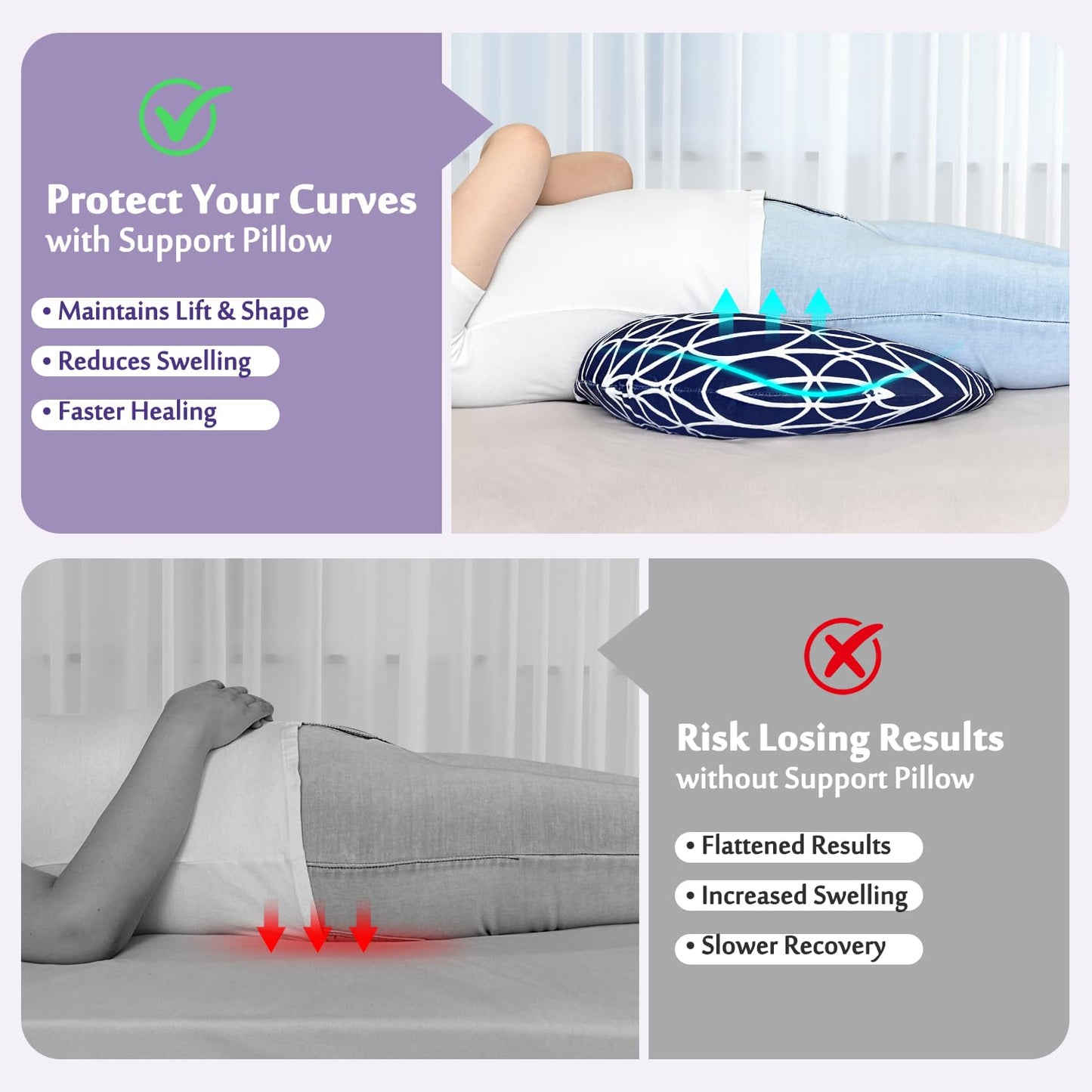 Mybow BBL cushion for post surgeries, Brazilian butt lift cushion for post surgeries, recovery for sitting, sleeping, driving, butt cushion for women, lumbar, back, hip cushion, seat support.
