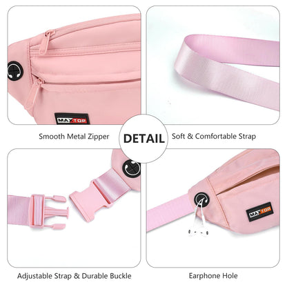 MAXTOP Waist Bag for Men and Women, Fashionable Waterproof Running Belt Pouch, Travel Money Belt, Phone Holder for Yoga, Gym, Running, Workout, Fitness, Training.
