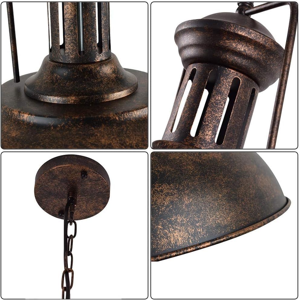FRIDEKO HOME Pendant Light Dining Table Vintage, Ceiling Light Rustic Industrial Hanging Lamp Ø40cm Wide Living Room Retro Ceiling Light Black Bedroom Lamp Dining Table Lamp Kitchen Lamp Rustic Style