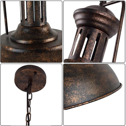 FRIDEKO HOME Pendant Light Dining Table Vintage, Ceiling Light Rustic Industrial Hanging Lamp Ø40cm Wide Living Room Retro Ceiling Light Black Bedroom Lamp Dining Table Lamp Kitchen Lamp Rustic Style