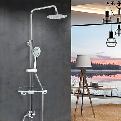 Hevenaov shower system without faucet in chrome, rain shower head without faucet, stainless steel shower set without faucet, 20 cm round rain shower.