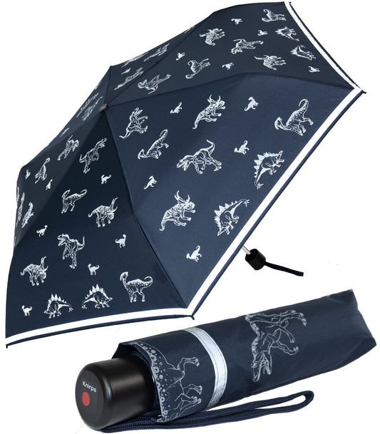 Knirps 4Kids Kids pocket umbrella with reflective trim and reflective dinosaurs - All Around