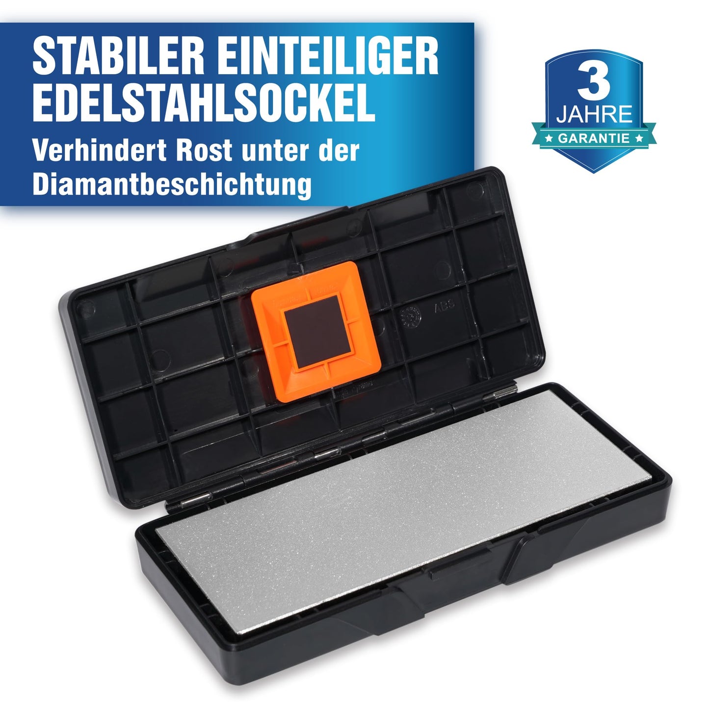 SHARPAL 156N Diamond Sharpening Stone with Storage Box, Dual Grit, Coarse/Extra Fine, Diamond Knife Sharpener with Non-slip Base and Angle Guide (6" x 2.5")