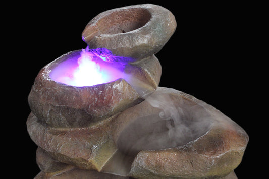 Arnusa mist maker with color-changing mode for IN & Outdoor use. Ideal for room fountains, water features, and fountain lighting.