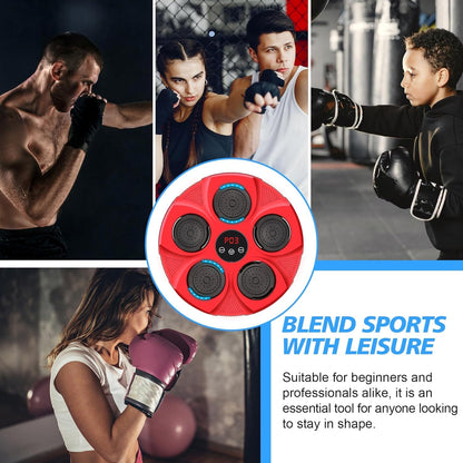 INMORVEN Music Box Machine, Punching Bag Kids Wall Mount for Boxing Equipment 15.7 Inches, Smart Electronic for Home, Focus Agility Training for Kids and Adults (Red)