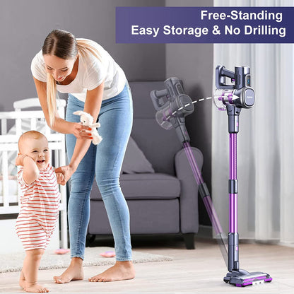 Lubluelu 25000Pa Battery Vacuum | Cordless Vacuum Suction Power | 25.9V Cordless Vacuum | 50Min Runtime | 120,000RPM | Vacuum for Pet Hair, Carpet & Hard Floors