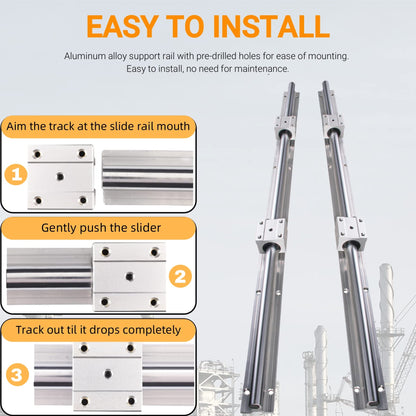 CNCYEAH 4 pieces Linear Guide Rail SBR20-1500mm Linear Bearing Slide Kit with 4 Linear Guide Shafts and 8 SBR20UU Bearing Blocks for 3D Printer CNC