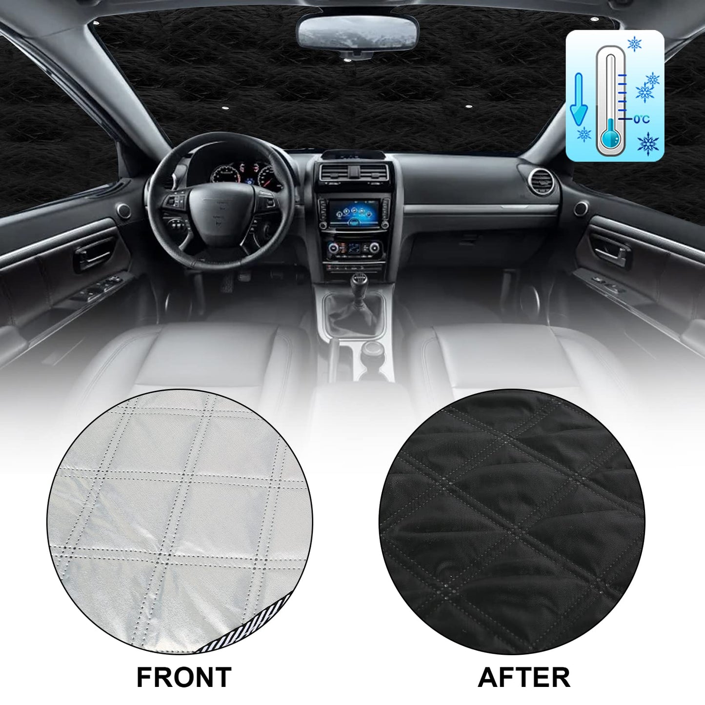 Opaltool Thermal Mat for Driver's Cabin Interior for 2003-2014 Mercedes-Benz VITO II W639/Viano, 5-piece UV & Water Protection Sunshade Front Windshield Interior for RV Privacy & Temperature Control.