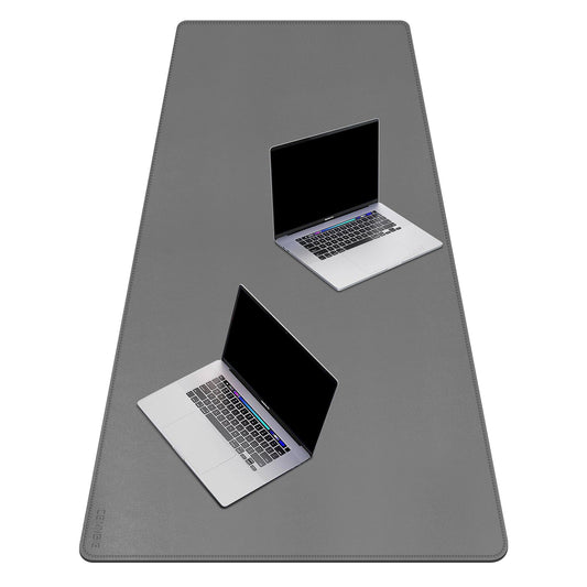 CENNBIE Desk Pad Leather, 180 x 50cm Writing Desk Mat, Large Non-Slip Mouse Pad XXL, Waterproof Desk Pad for Desk, Office, and Home (Gray)