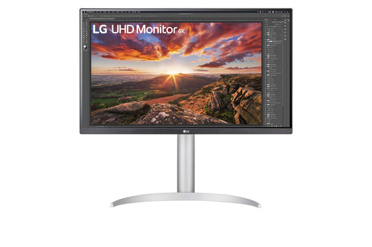 LG 27UP850N-W 27" 4K UHD 2160p UHD IPS monitor has HDMI/DP/USB-C connectivity with 90W power delivery.