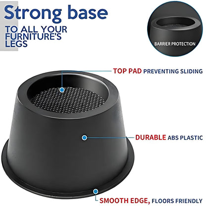 tonchean furniture riser set, bed riser with 10cm height, table riser, chair riser. 3-inch diameter elephant foot bed riser.