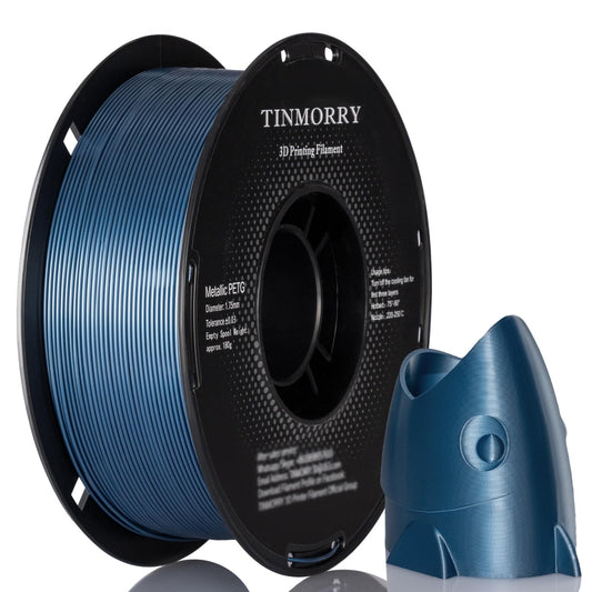 Metallic PETG Filament 1.75mm, TINMORRY PETG 3D Printing Filament, PETG with fast flow rate, compatible with Bambu Lab FDM 3D printers, 1kg, 1 spool, Metallic Blue.
