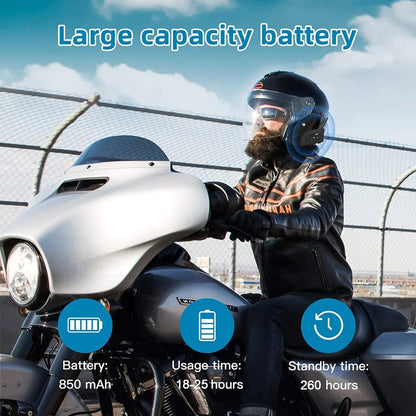 EJEAS VNETPHONE V6 Motorcycle Intercom Bluetooth Headsets 1200m up to 6 Riders DSP Noise Reduction, Waterproof, Communication System for Motorcycles, 2 Pieces.