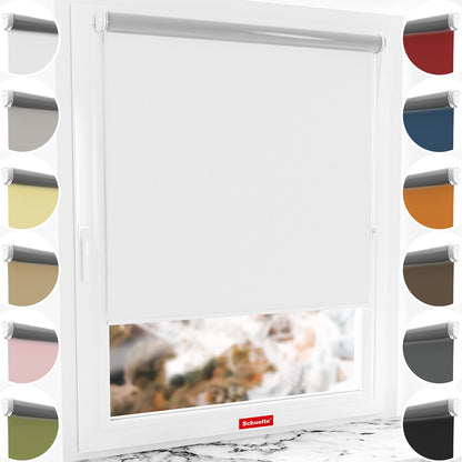 Schuette® blackout roller blind without drilling/with drilling 2in1 ● Thermo Roller Collection: Snowflake (White) ● 30 x 150 cm (Width x Height) ● Suprafix clamp roller blind = clamp fix 2.0 ● 60s installation with video