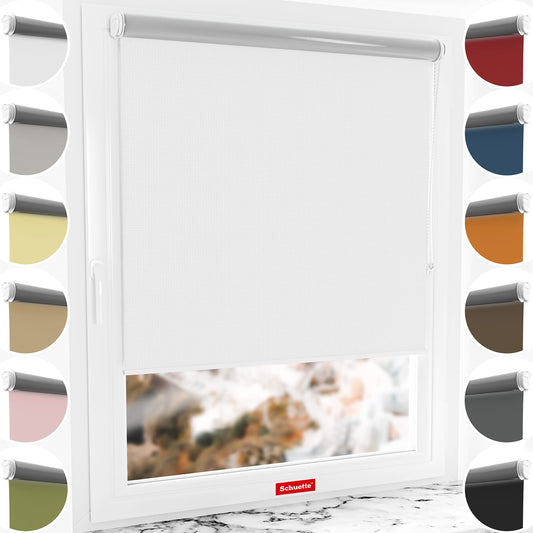 Schuette® blackout roller blind without drilling/with drilling 2in1 ● Thermo Roller Collection: Snowflake (White) ● 30 x 150 cm (Width x Height) ● Suprafix clamp roller blind = clamp fix 2.0 ● 60s installation with video