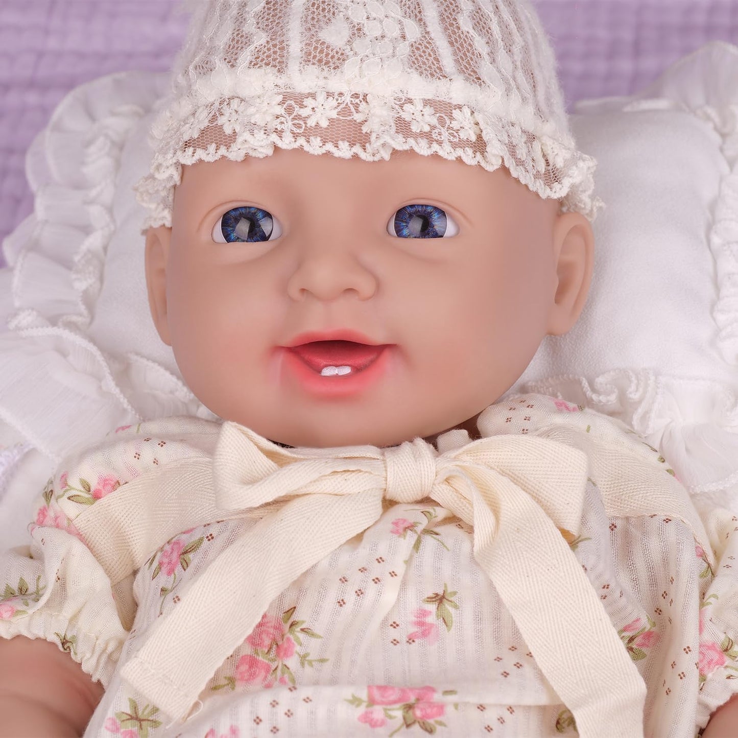 IVITA full body silicone reborn baby doll newborn baby doll real baby doll handmade blue eyes soft baby doll girl (WG1508-51cm-3999g-girl)