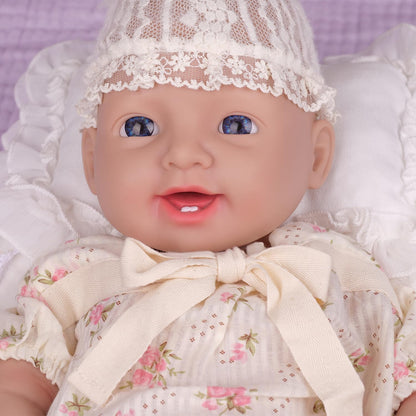IVITA full body silicone reborn baby doll newborn baby doll real baby doll handmade blue eyes soft baby doll girl (WG1508-51cm-3999g-girl)