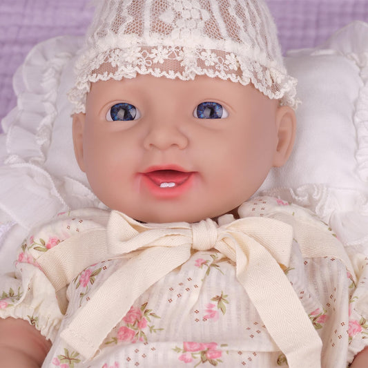 IVITA full body silicone reborn baby doll newborn baby doll real baby doll handmade blue eyes soft baby doll girl (WG1508-51cm-3999g-girl)