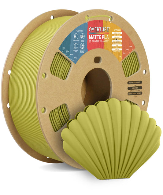 OVERTURE Matte PLA 1.75mm filament, Matte PLA 1kg spool (2.2lbs), accuracy +/- 0.02mm, for 3D printers (Bamboo Green)
