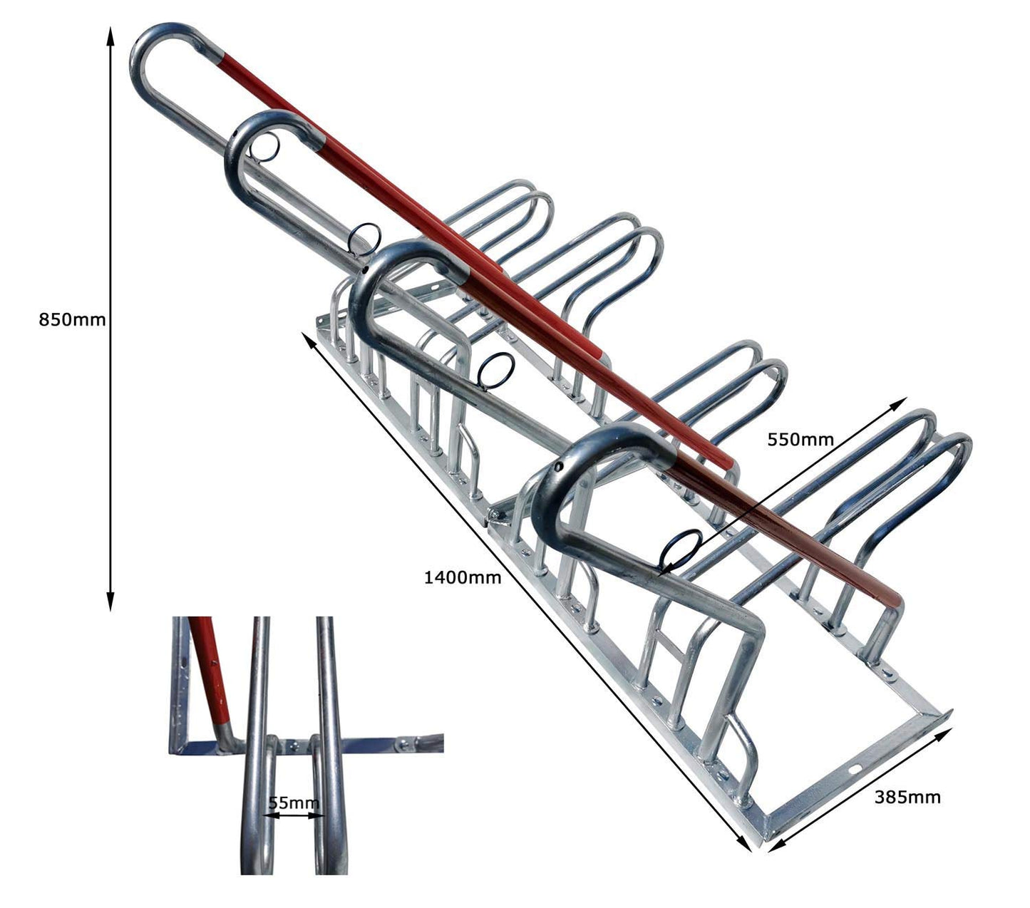 4-bike rack row parker leaning parker lean bar B-stock with theft protection