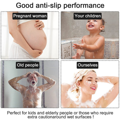 Non-slip shower mat, 80 x 80 cm Soft Comfort bathtub mat with drainage holes, Anti-mold, Quick drying, washable PVC shower mats, for wet areas, safe for children and elderly.