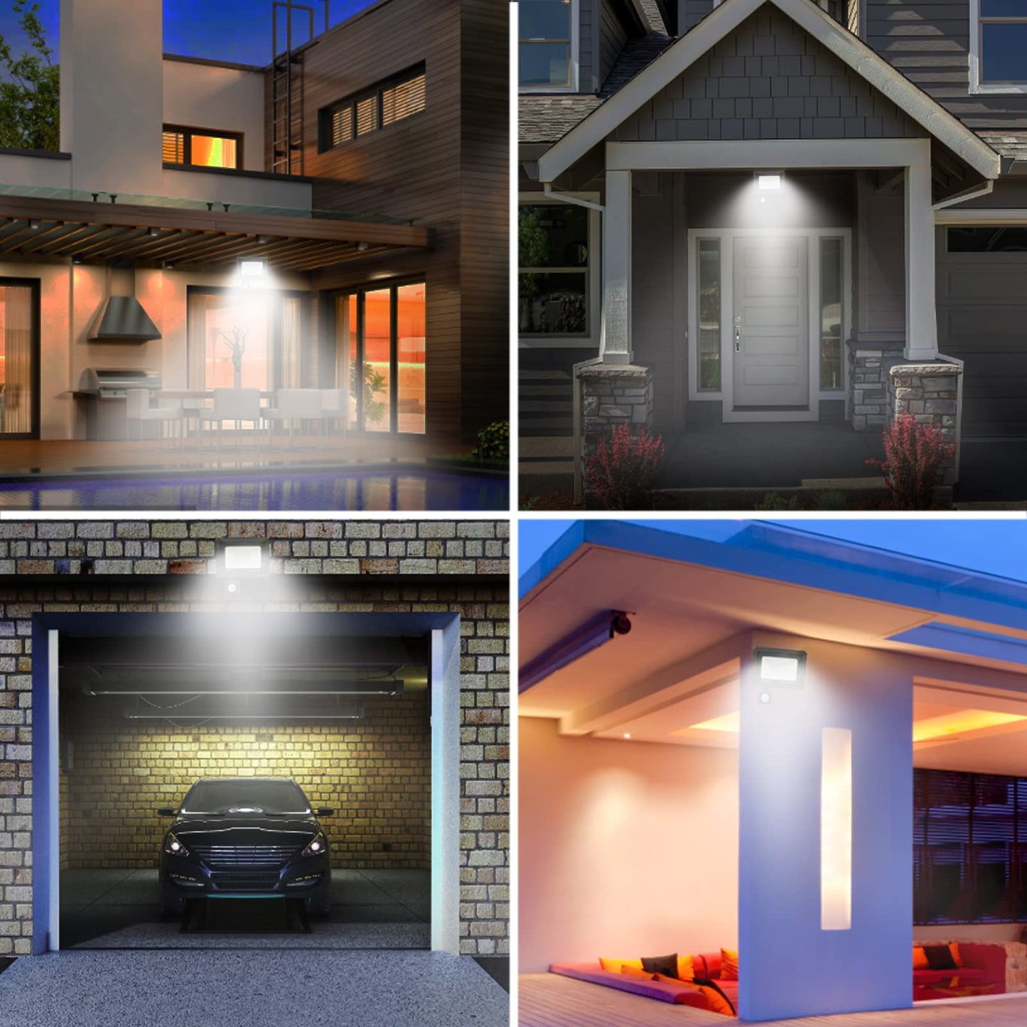 Outdoor 100W LED floodlight with motion sensor, 10000LM, IP66 waterproof. Cold white 6000K.