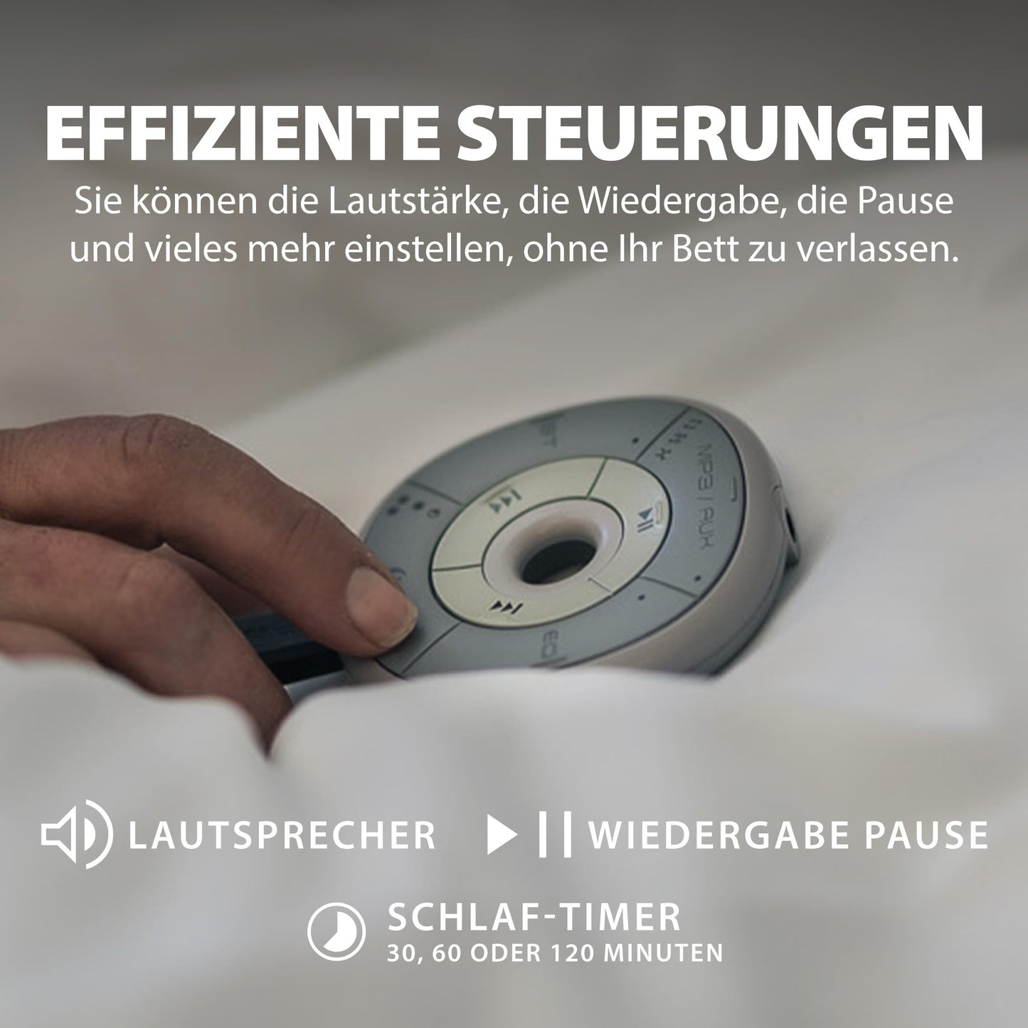Avantree Slumber - Bluetooth pillow speaker for sleeping with built-in white noise, remote control, volume adjustment, sleep timer, sleep headphones, sleep machine, white noise machine.