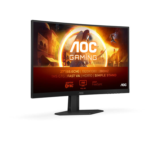 AOC Gaming C27G4ZXED - 27-inch Full HD Curved Monitor, 280Hz, 1ms, HDR10, FreeSync Premium (1920x1080, HDMI, DisplayPort) black/gray