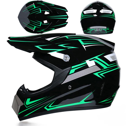 UIGJIOG Downhill Motorcycle Helmet Kids, Helmet Set Men ATV Motorcycle Helmet D.O.T Certified Helmet With Goggles Gloves, Full Face Helmet MTB Including 4 Sizes Helmet Liner, B