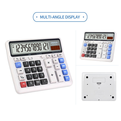Desktop calculator accounting Extra large LCD display Big button pocket calculator 12-digit electronic solar desktop calculator (OS-2135)