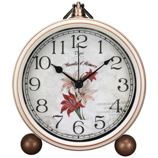 Maxspace Analog Alarm Clock Non-Ticking, Retro Battery Operated Alarm Clock Loud for Deep Sleepers, Radiation-Free Alarm Clock for Bedroom Living Room